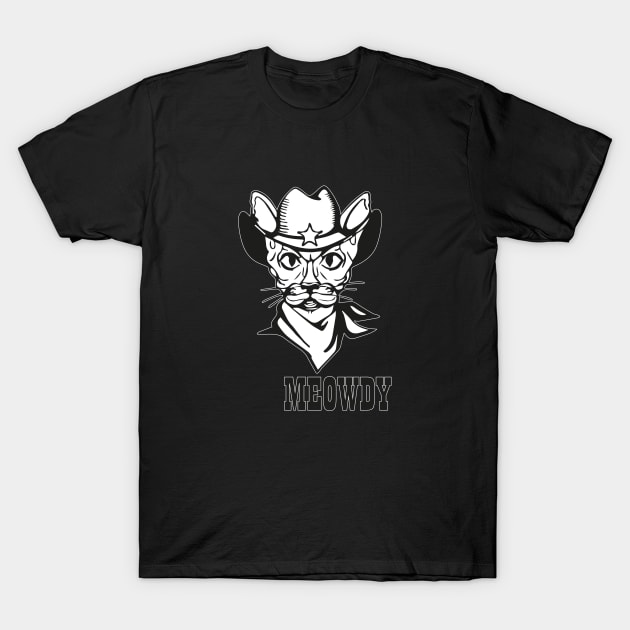 Funny Mashup Between Meow and Howdy - Cat Meme T-Shirt by mn9